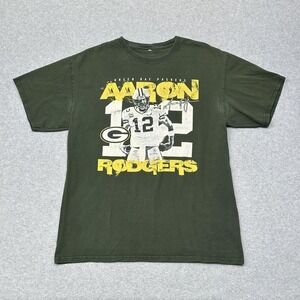 Green Bay Packers Shirt Mens M Green NFL Football No 12 Graphic T-Shirt Tee QB